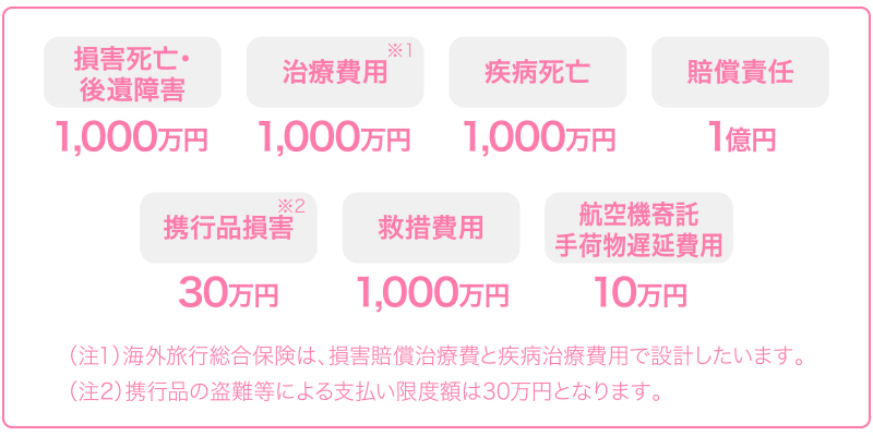 台湾3泊4日の旅行へおひとりで行かれた場合の補償内容